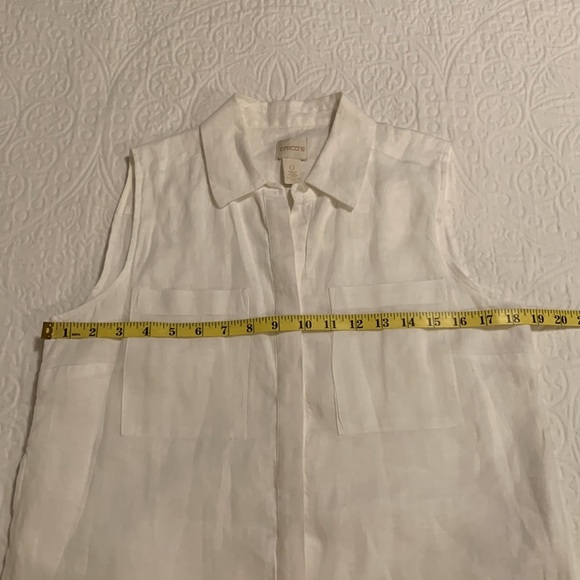 Chico’s 100% Linen Women’s Sleeveless Tunic - Picture 13 of 15